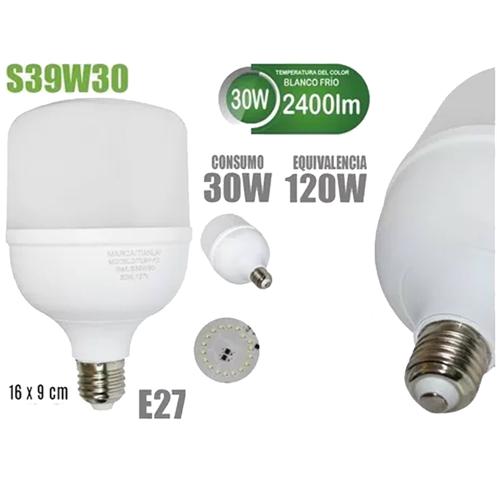 Foco Led Ahorrador 30 Watts Base E27 2400lm