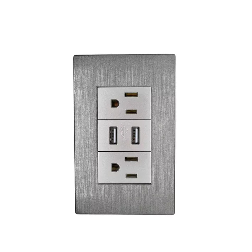 Toma Corriente Placa Puerto USB Duplex