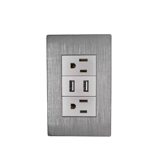 Toma Corriente Placa Puerto USB Duplex
